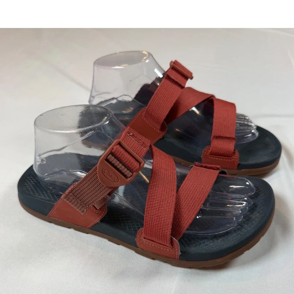 Chaco Lowdown Slide Sandals Rust Red Mens 9 Sport Travel Lightweight JCH107153